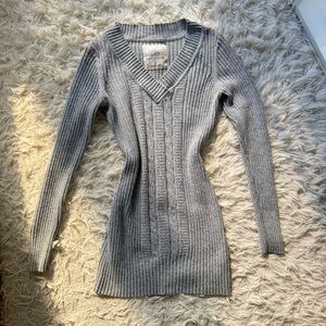 SO Women's Gray V-Neck Sweater